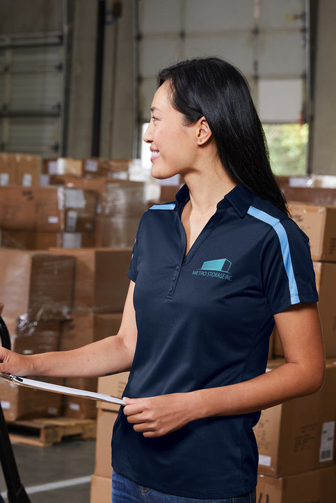 Port Authority® Women's Silk Touch™ Performance Colorblock Stripe Polo